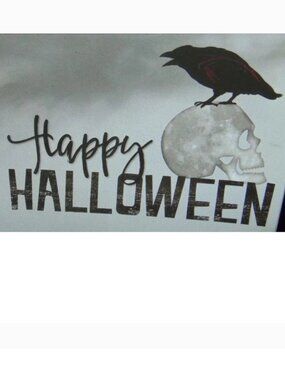 Reuseable Wall Decal  HAPPY HALLOWEEN Skull Raven Vinyl Art Home Decoration